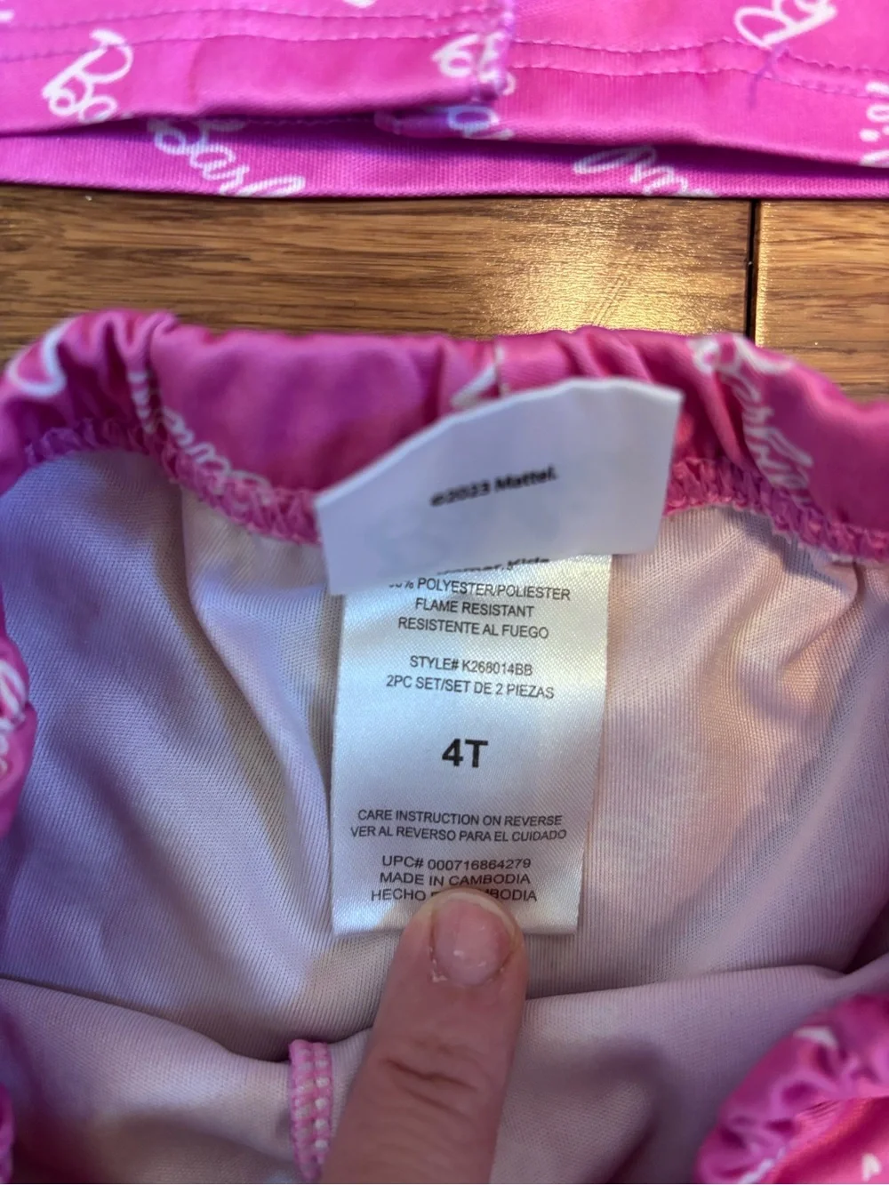 Barbie Pink All-Over Logo Short-Sleeve Pajama Set